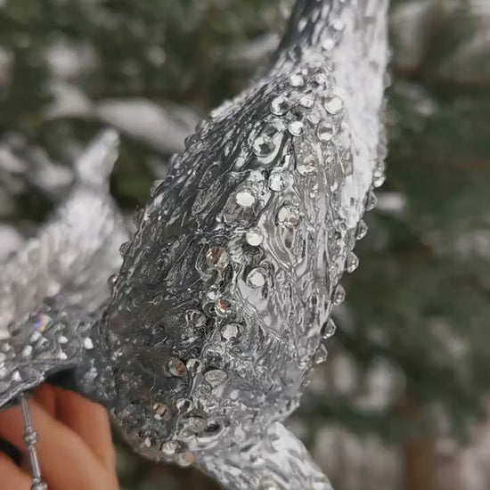 Frozen Light Dragon Headdress ~ winter gothic Horns ~ Ice Queen of Darkness ~ goth ~ occult Headpiece