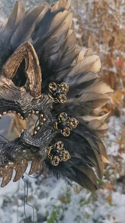 golden boho Cat Mask